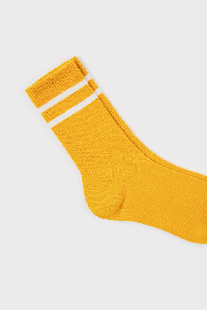 Mustard double varsity stripe socks_4