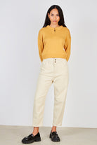 Mustard zip neck slim collar jumper_3