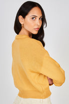 Mustard zip neck slim collar jumper_2