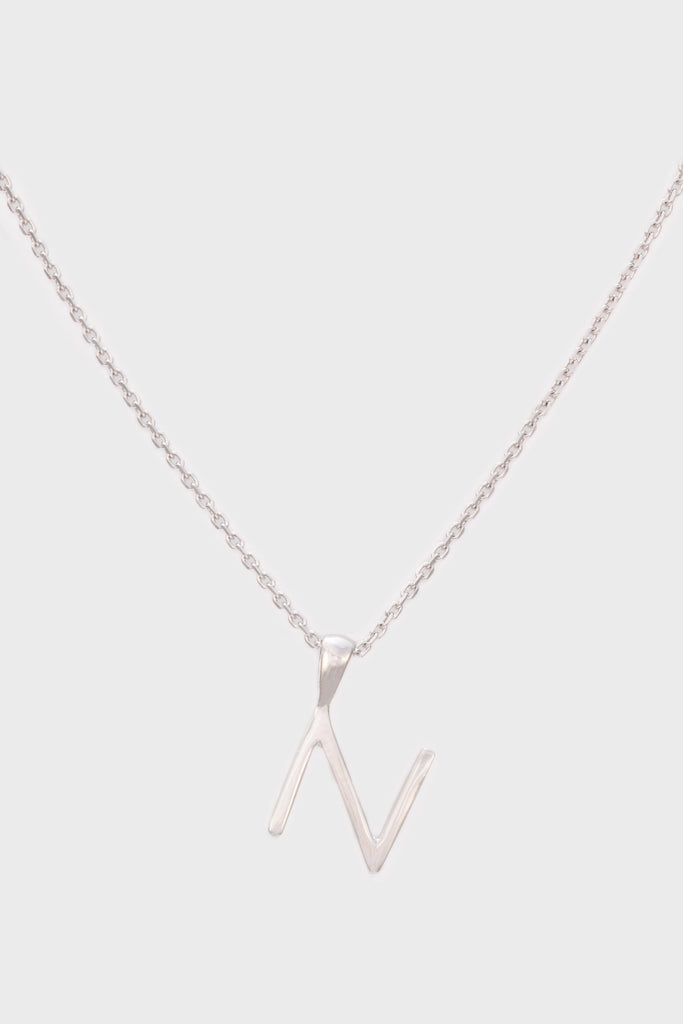Charm necklace - Silver name initial letter 'N'_1