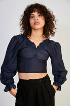 Navy and black polka dot blouse_2