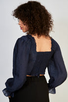 Navy and black polka dot blouse_3