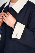 Navy and ivory contrast collar parka_5