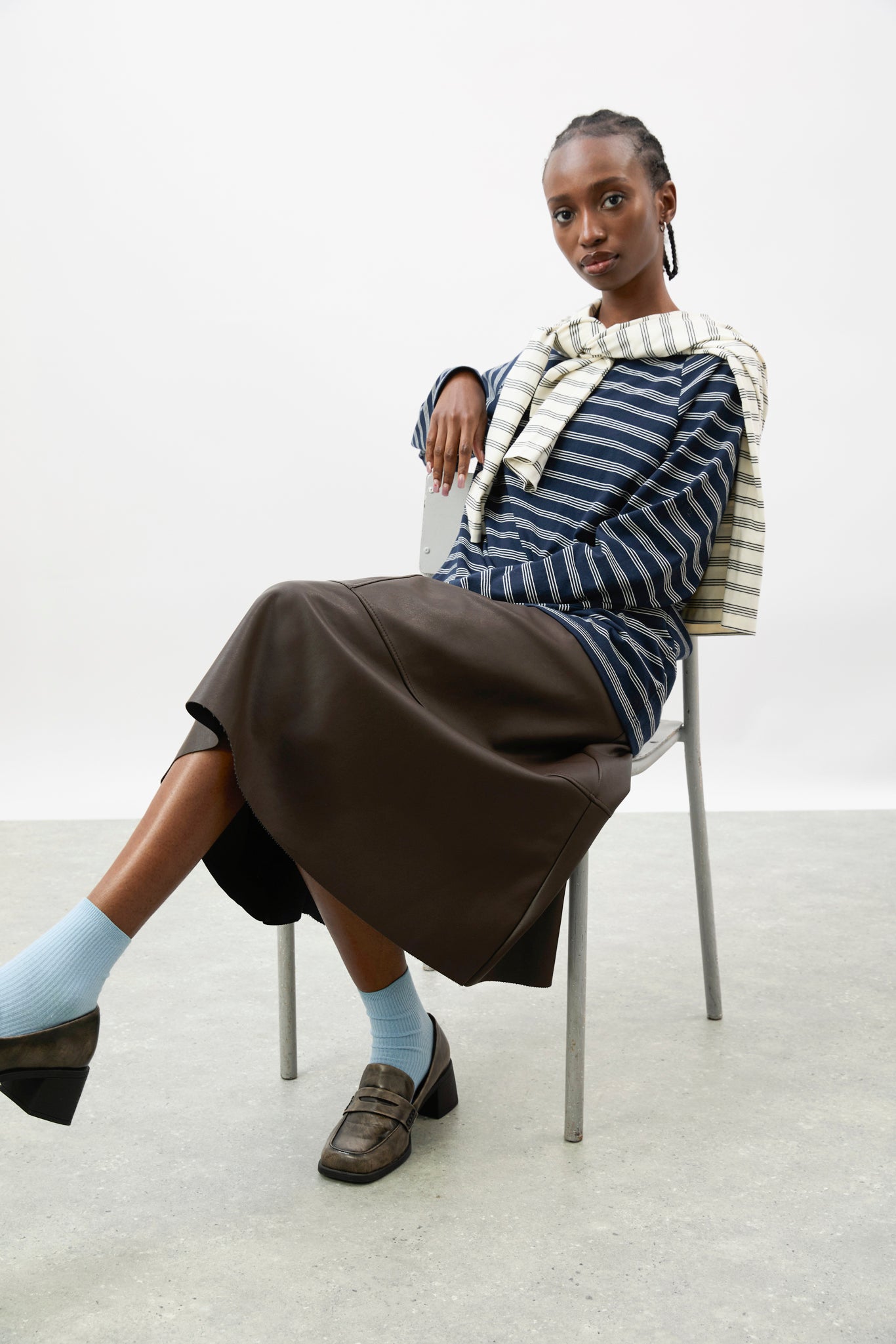 Navy and ivory multi stripe raglan sleeve top_4