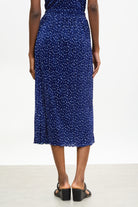 Navy blue and ivory polka dot ribbed skirt_2