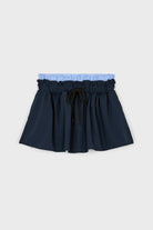 Navy blue and light blue striped shirting skort_5