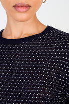 Navy blue and white flecked knit tee_3