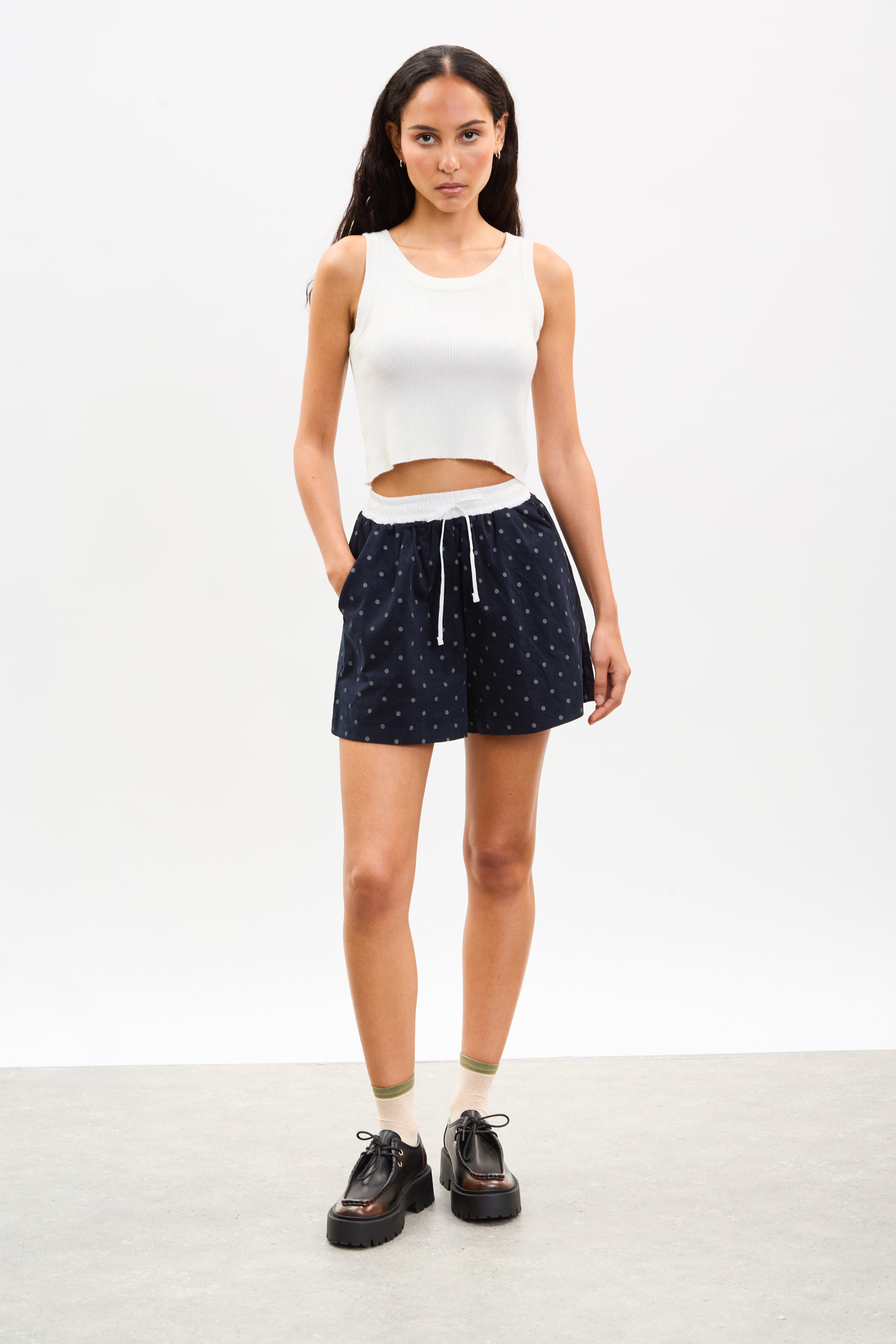 Navy blue and white polka dot boxer shorts_4