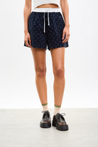 Navy blue and white polka dot boxer shorts_1