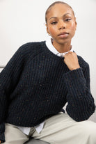 Navy blue rainbow knit raglan jumper_5