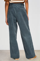 Navy cinch waist corduroy trousers_2