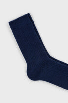 Navy ribbed cashmere wool blend socks_2