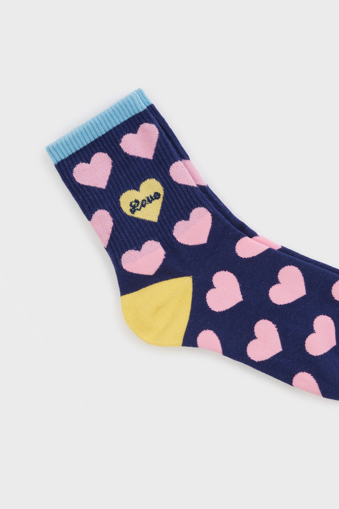 Navy and pink hearts LOVE socks_3