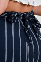 Navy and thick white stripe wrap skirt_4