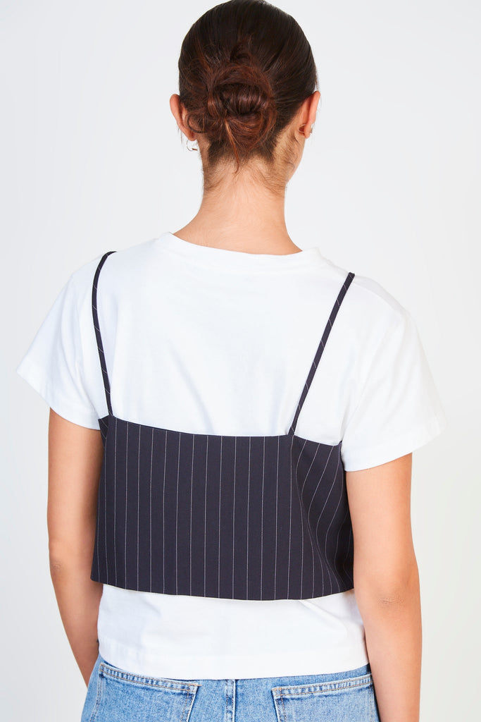Navy blue and white pinstripe tank top_2