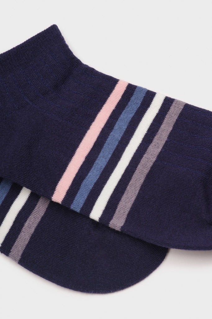 Navy multicolour striped ankle socks_4