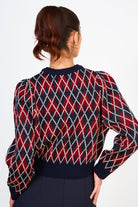 Navy orange and white diamond argyle jumper_2