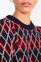 Navy orange and white diamond argyle jumper_4