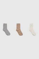 Neutral rainbow fleck thick socks - Set of 3_1