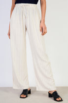 Oatmeal and black striped tie waist trousers_1