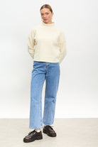 Ivory micro ribbed mock neck top_4