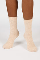 Oatmeal smooth cashmere wool blend socks_4