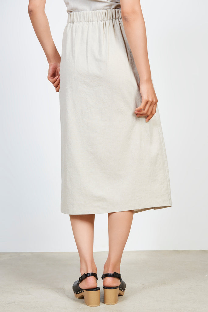 Oatmeal slit front skirt_3