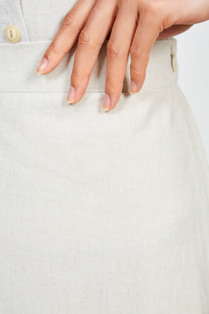 Oatmeal slit front skirt_4