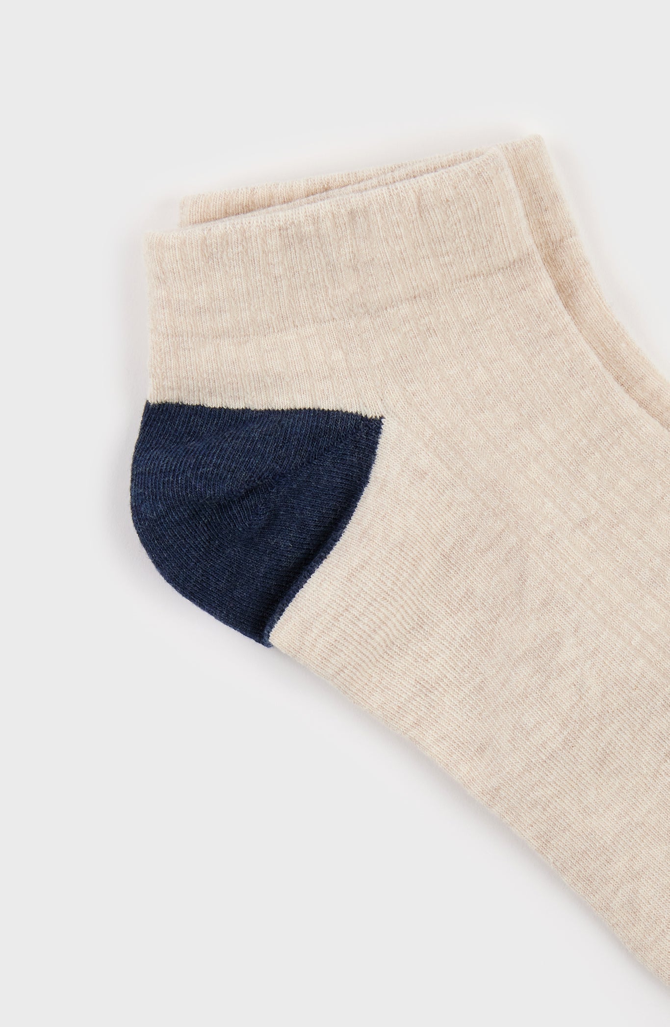 Oatmeal tricolor ankle socks_3
