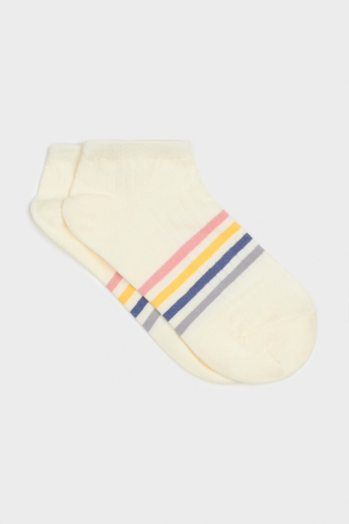 Off white multicolour striped ankle socks_3