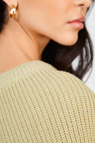 Olive green open tie back jumper_4