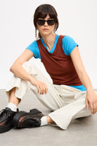 Orange and blue tank layered T-shirt_6