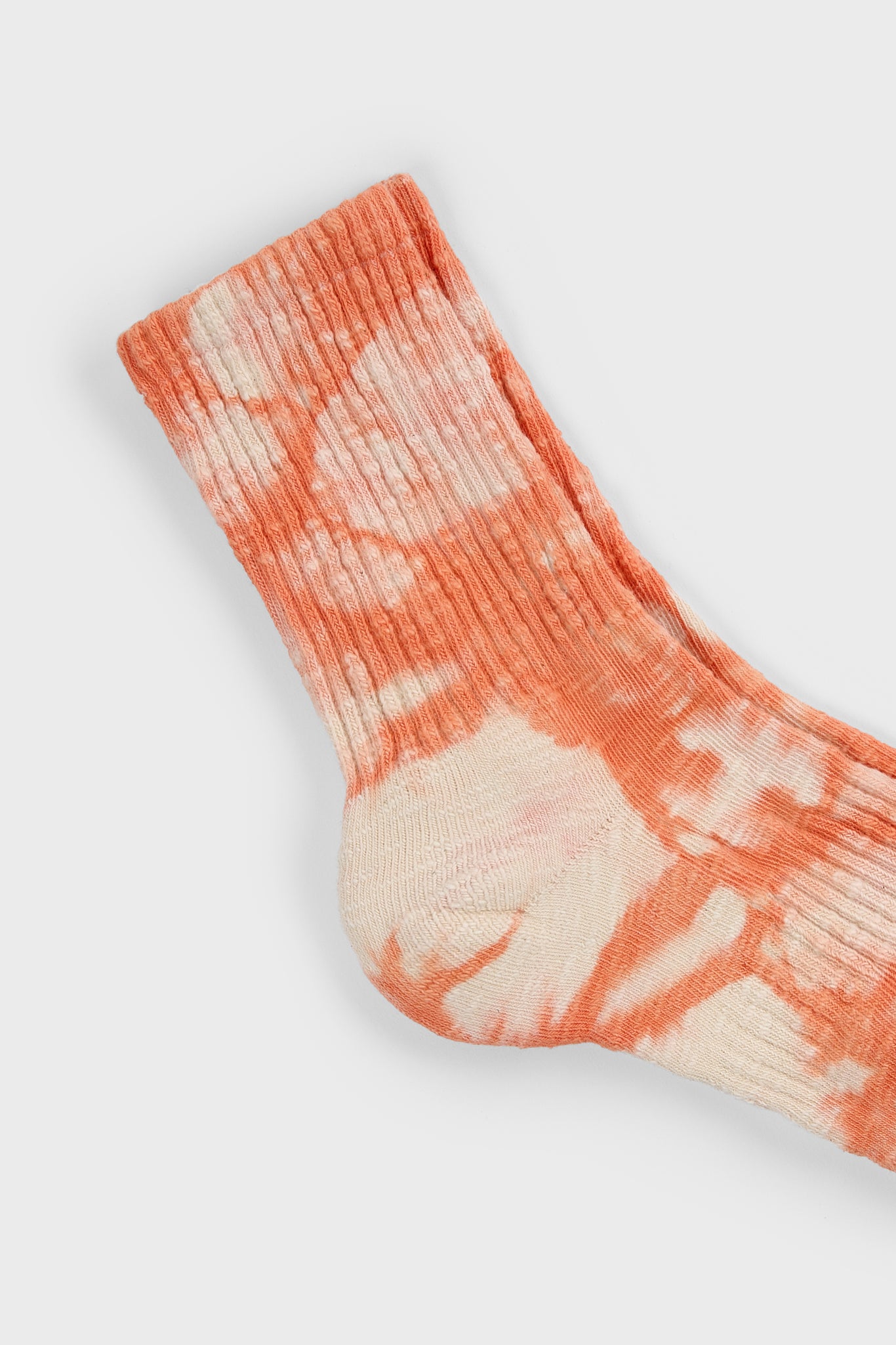 Orange and white tie dye socks_2