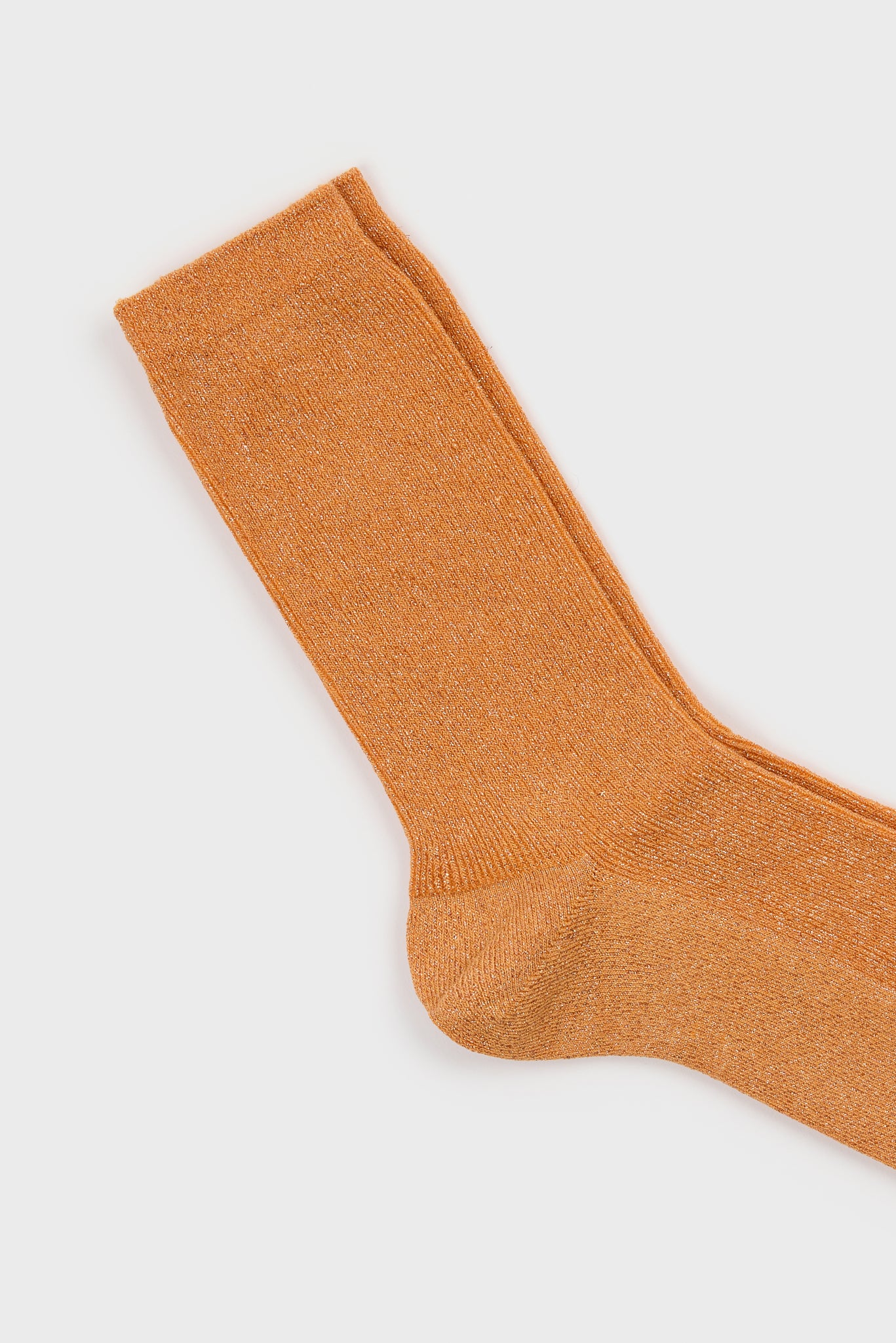 Orange modal blend ribbed socks_2