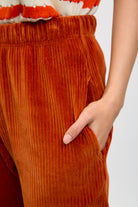 Orange thick wale drawstring trousers_3
