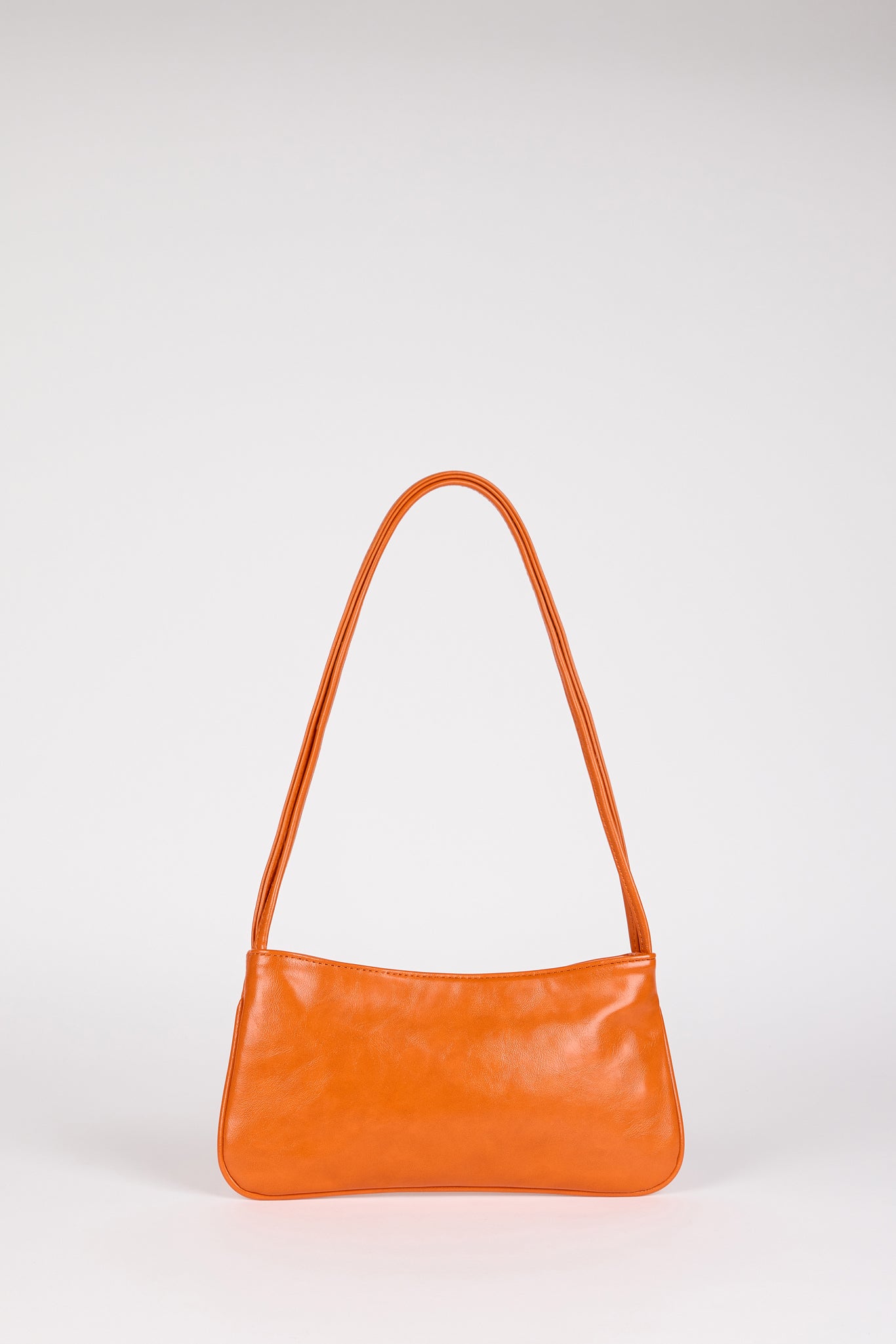 Orange vegan leather mini shoulder bag | Glassworks London