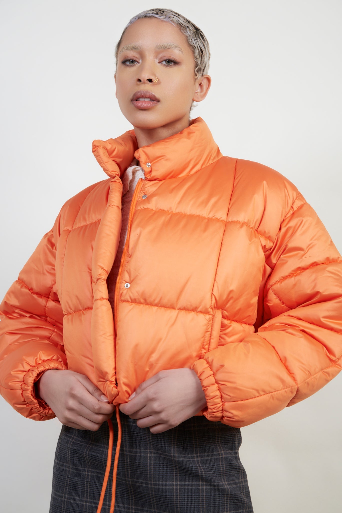 Orange square cropped puffer jacket_2