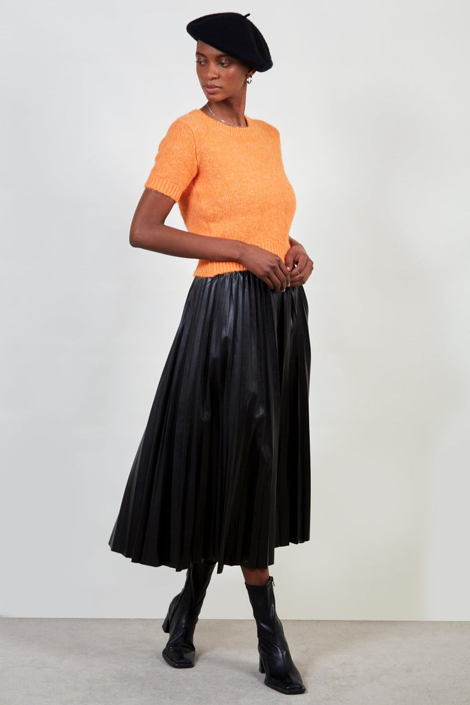 Orange wool blend short sleeved jumper_3