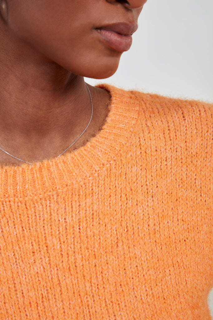 Orange wool blend short sleeved jumper_4