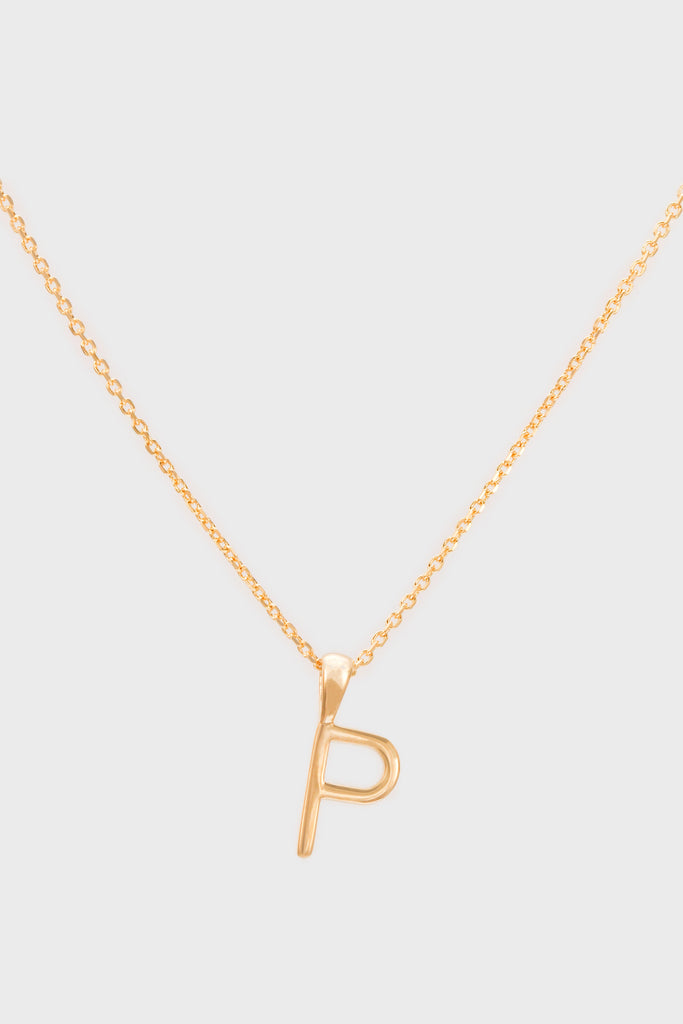 Charm necklace - Gold name initial letter 'P'_1