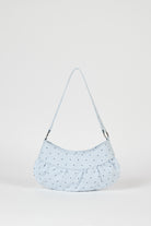 Pale blue tiny polka dot ruched curve shoulder bag_1