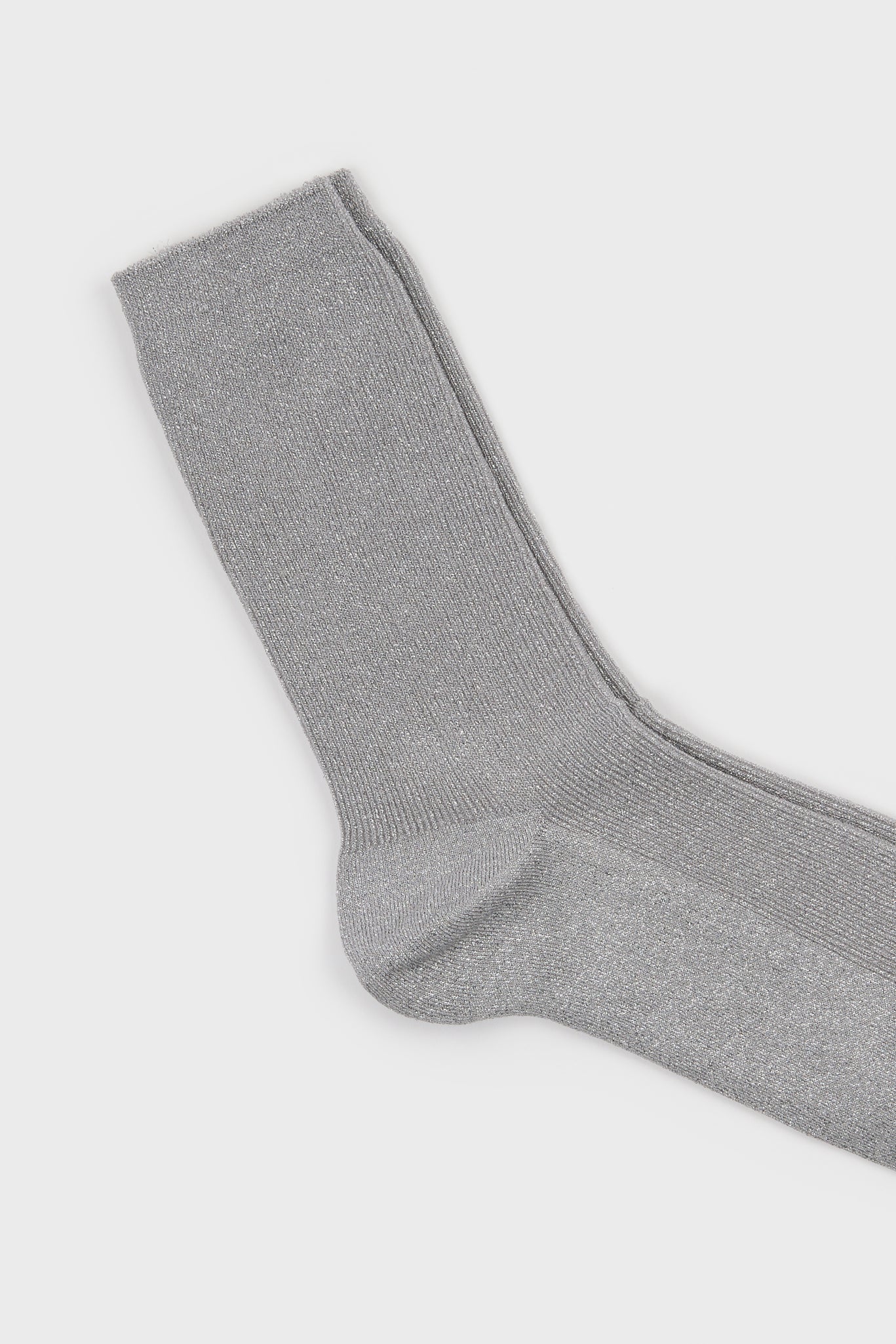 Pale grey modal blend ribbed socks_2