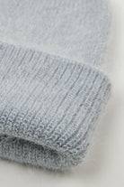 Pale grey mohair beanie hat_2