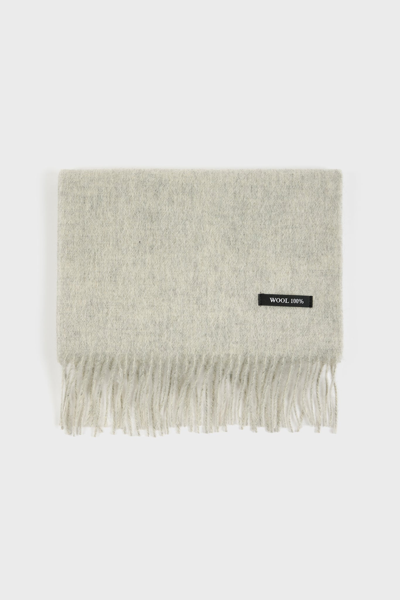 Pale grey pure wool classic scarf_1