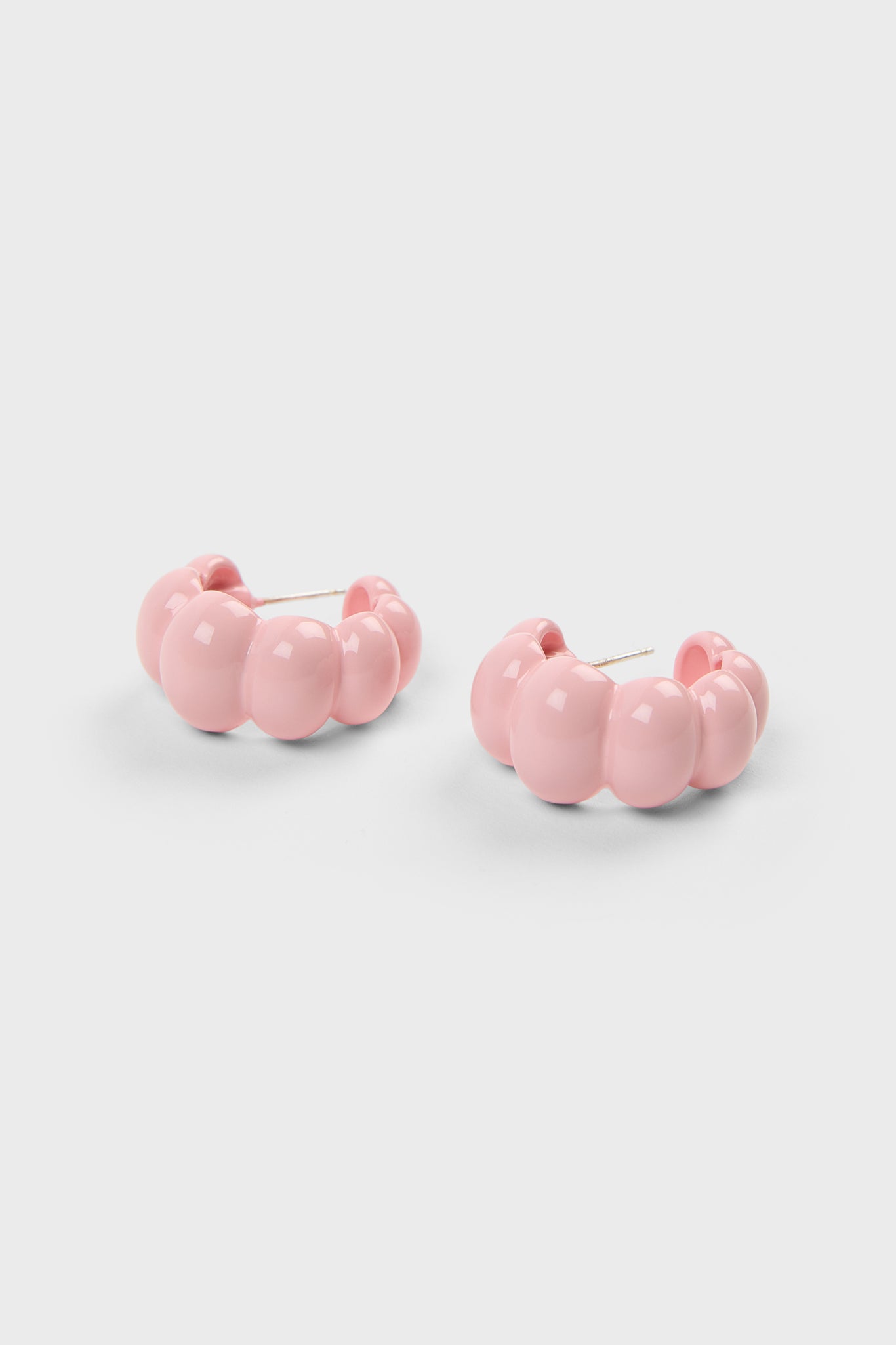 Pale pink enamel bubble hoop earrings_2