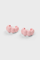 Pale pink enamel bubble hoop earrings_2