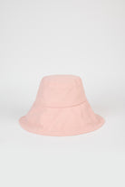Pale pink nylon wide brim bucket hat_1