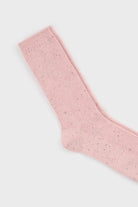 Pale pink rainbow fleck ribbed socks_2
