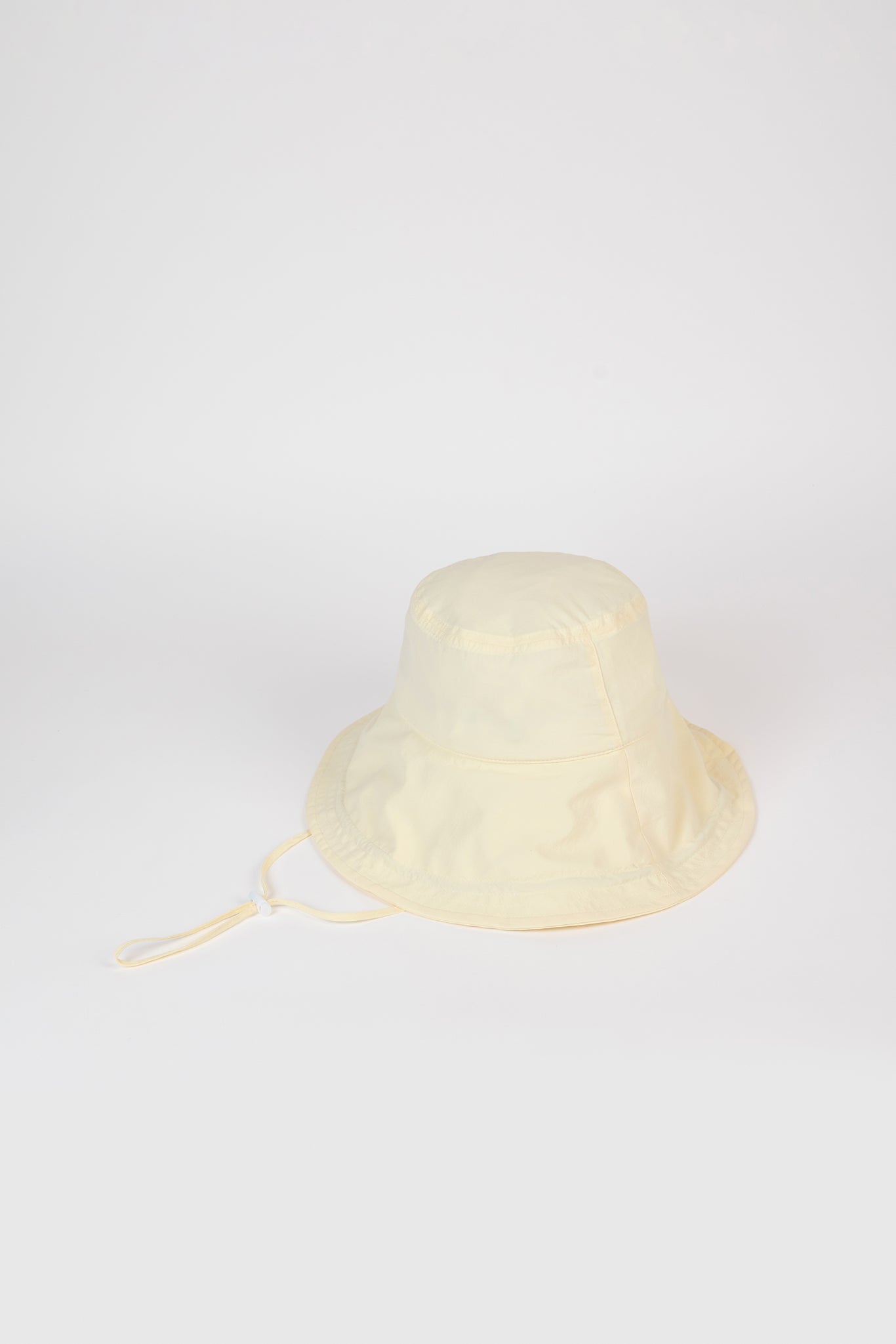 Pale yellow nylon wide brim bucket hat_2