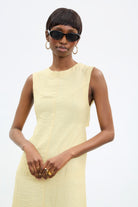 Pale yellow tie up peek back dress_3